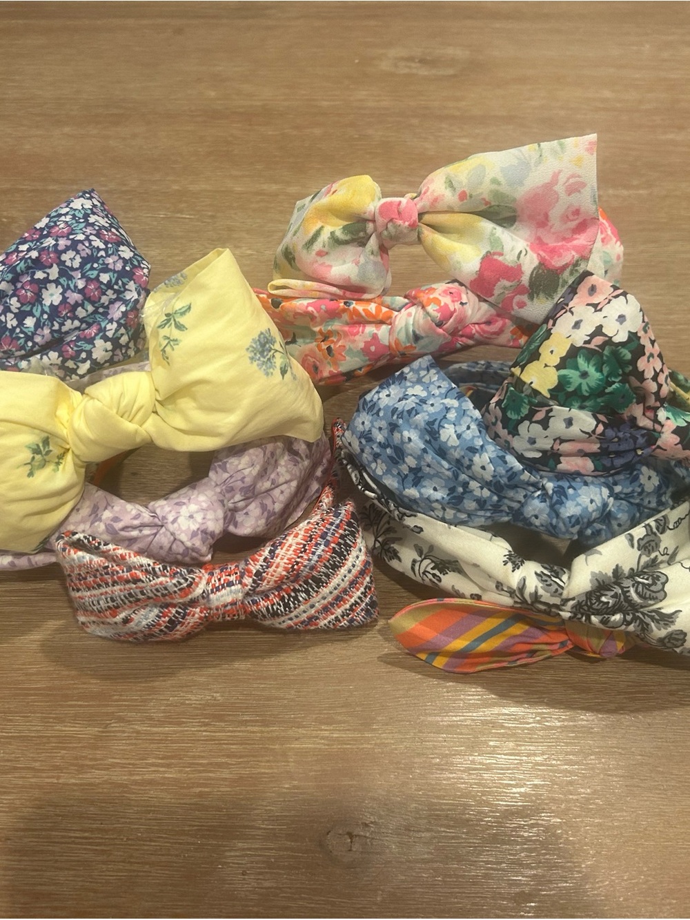 Kids Floral & Pattern Bow Headband Set - Yellow, Blue, Pink, Purple, Multicolor